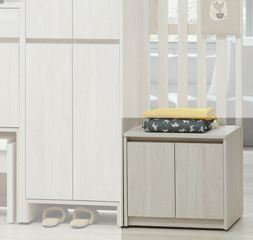 C498-16 依夏淺白2尺坐鞋櫃 ⊙附活動隔板一片