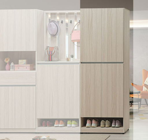 C501-4 夏禾白榆木3*6四門鞋櫃