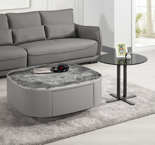 A1400-1 藍海組合茶几 全組 超晶石⊙大桌面18mm超晶石、 ⊙小桌面9mm黑色強化玻璃、 ⊙抽屜雙邊造型.雙邊使用、