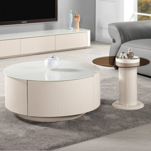 A1404-2 卡萊歐組合玻璃茶几 全組 ⊙桌面5mm強化玻璃、 ⊙抽屜雙邊造型.雙邊使用