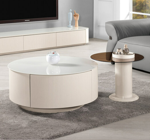 A1404-2 卡萊歐組合玻璃茶几 全組 ⊙桌面5mm強化玻璃、 ⊙抽屜雙邊造型.雙邊使用