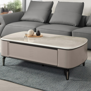 A1411-1 蘇珊娜4.3尺原石大茶几 ⊙雙邊造型.雙邊使用、 ⊙桌面18mm原石