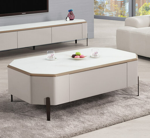 A1410-2 邁克爾4.3尺玻璃大茶几 ⊙桌面5mm強化玻璃、 ⊙抽屜雙邊造型.雙邊使用