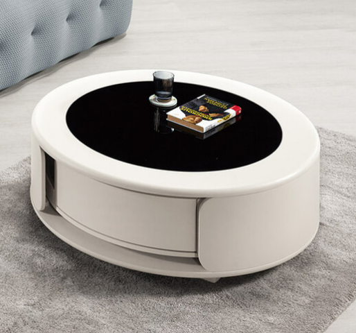 A1415-1一米旋轉大圓几   桌面8mm黑色強化玻璃