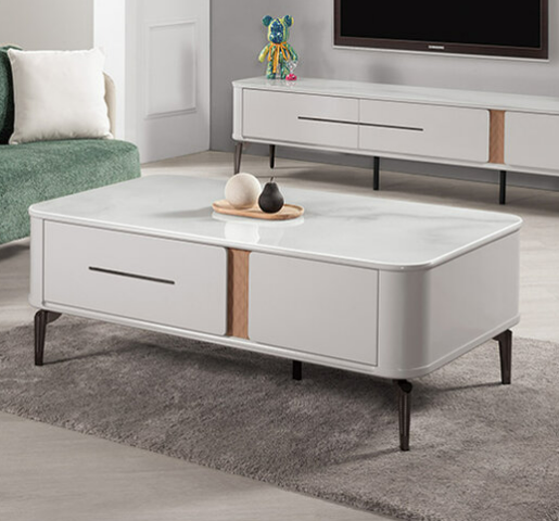 A1416-1 卡米洛4.3尺玻璃大茶几 ⊙雙邊造型.雙邊使用、 ⊙桌面4mm強化玻璃