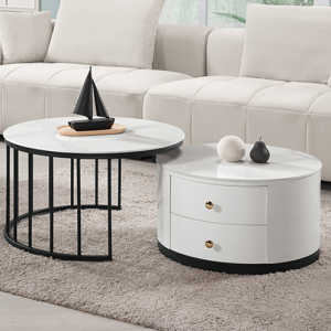 A1416-2 帕德隆組合岩板茶几 ⊙抽屜單邊使用、 ⊙桌面9mm岩板