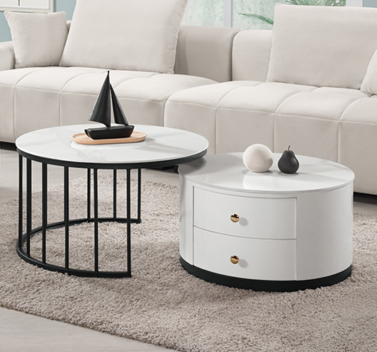 A1416-2 帕德隆組合岩板茶几 ⊙抽屜單邊使用、 ⊙桌面9mm岩板