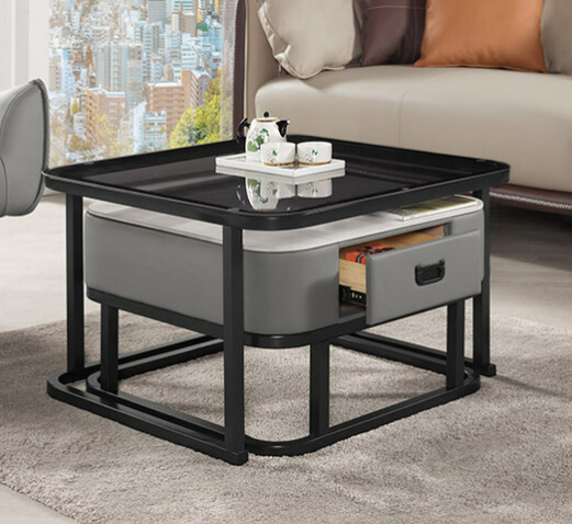 A1424-5 貝娜組合茶几 全組 大桌面4mm強化玻璃小桌面9mm岩板