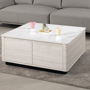 A1428-1 20丹尼斯3尺岩板大方几   ⊙雙邊造型.雙邊使用、 ⊙桌面12mm岩板