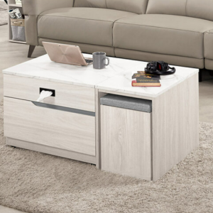 A1429-2 羅恩3.3尺仿石面多功能大茶几⊙附輔助椅2張、 ⊙雙邊造型.雙邊使用