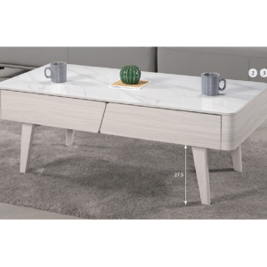 A1428-3 丹尼斯3.3尺岩板大茶几 ⊙雙邊造型.單邊使用、 ⊙桌面12mm岩板