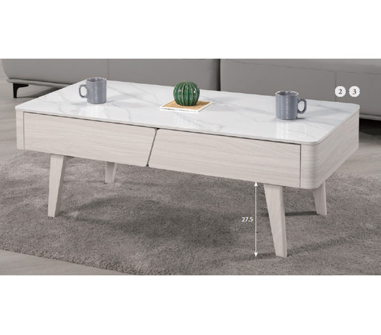 A1428-3 丹尼斯3.3尺岩板大茶几 ⊙雙邊造型.單邊使用、 ⊙桌面12mm岩板