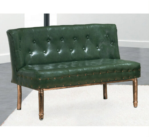 H428-3 06雙人沙發 綠油蠟皮