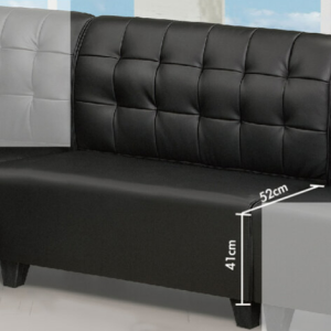 G539-3 2092黑皮雙人椅