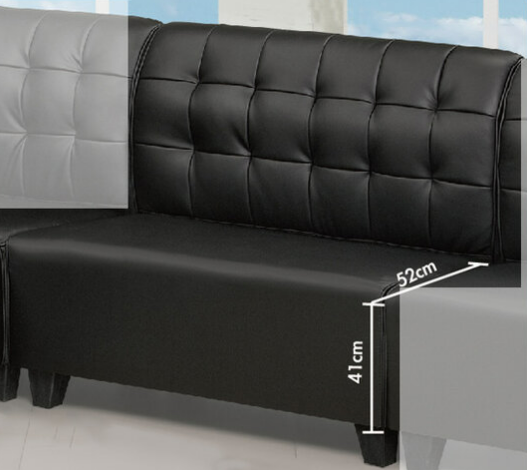 G539-3 2092黑皮雙人椅