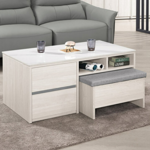 A1430-1 希斯洛3.3尺岩板大茶几 ⊙桌面12mm岩板、 ⊙附輔助椅1張、 ⊙單面抽屜、單面門使用