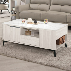 A1430-2 羅恩4尺岩板大茶几 ⊙桌面12mm岩板、 ⊙雙邊造型.雙邊使用