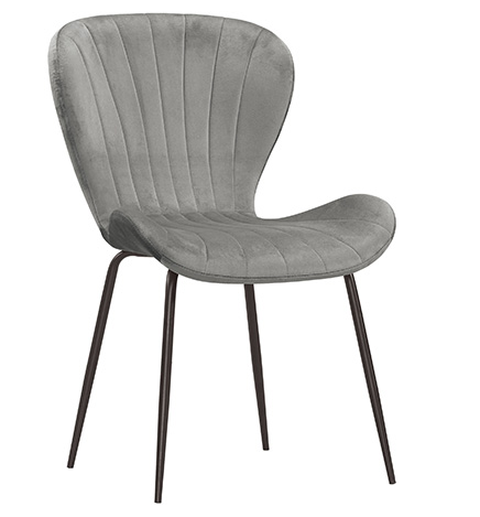A1876-13 貝妮絲餐椅 灰色布 五金腳 坐高45公分
