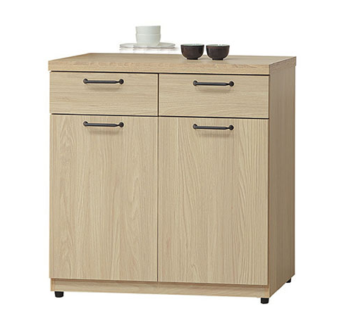 E363-7 2573莉維亞2.7尺餐櫃下座 ⊙門內各附活動隔板一片(可調整)