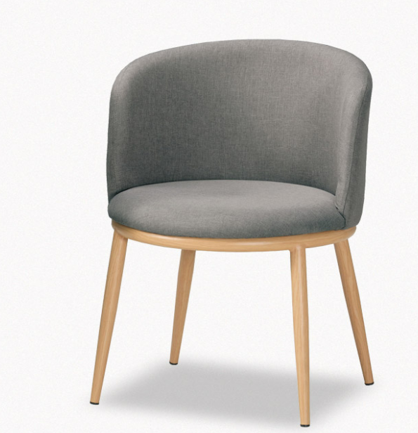 A1872-6 美諾瑪餐椅 灰色布 五金腳 (坐高44公分)