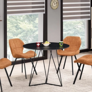 A1830-1 史蒂文3尺岩板休閒圓桌 桌面12mm岩板