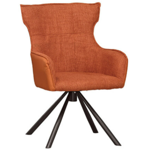 A1875-7 艾薩克餐椅 橘色布 五金腳 坐高44.5公分  ⊙可360度旋轉