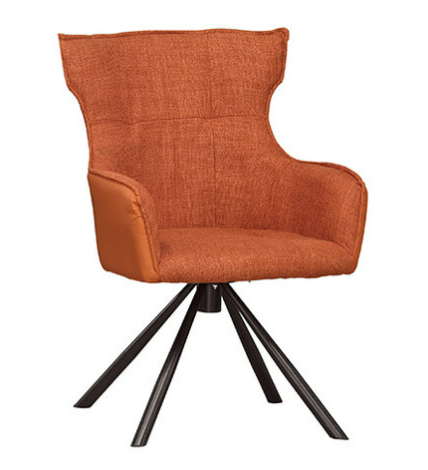 A1875-7 艾薩克餐椅 橘色布 五金腳 坐高44.5公分  ⊙可360度旋轉