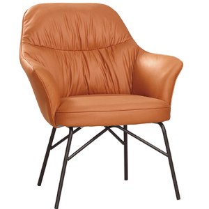 A1875-14 澳典休閒椅 橘色布 五金腳 坐高44公分