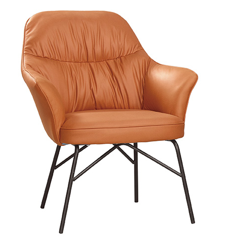 A1875-14 澳典休閒椅 橘色布 五金腳 坐高44公分