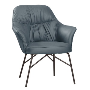 A1875-13 澳典休閒椅 灰色布 五金腳 坐高44公分