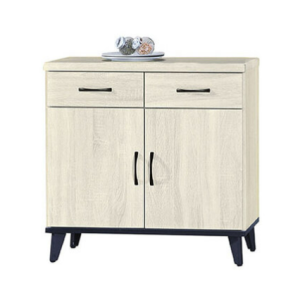 E370-2 鋼刷白2.7尺碗碟櫃 下座 仿石紋⊙隔板1片