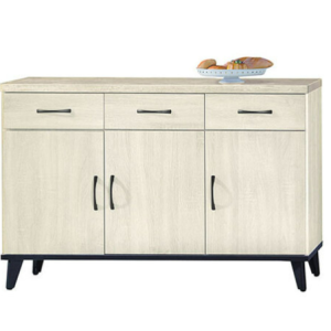 E370-3 鋼刷白4尺碗碟櫃 下座 仿石紋⊙隔板1大片1小片