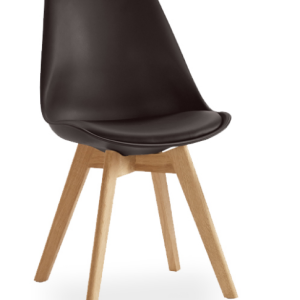 A1879-6 維娜休閒椅 黑皮 實木 座高:49cm