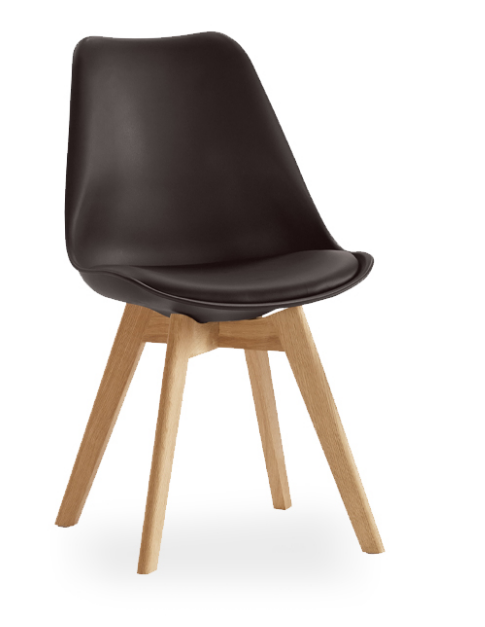 A1879-6 維娜休閒椅 黑皮 實木 座高:49cm