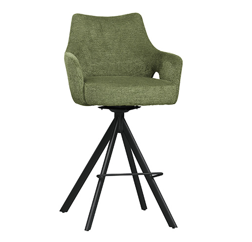 A1883-3 強尼吧椅 高 綠色布 坐高75.5公分  ⊙可180度旋轉