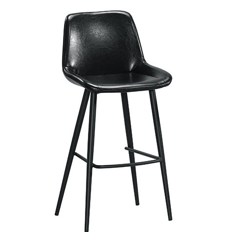 A1883-9 格里夫吧椅 黑色皮 坐高73.5公分