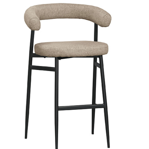 A1883-4 華倫吧椅 高 駝色布 坐高75公分