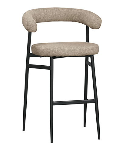 A1883-4 華倫吧椅 高 駝色布 坐高75公分