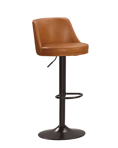 A1888-1 艾德嘉升降吧椅 橘色皮 坐高61~82公分