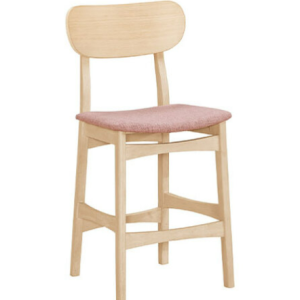 A1881-9 菲比婭吧椅 布 實木 洗白色 坐高59.5公分