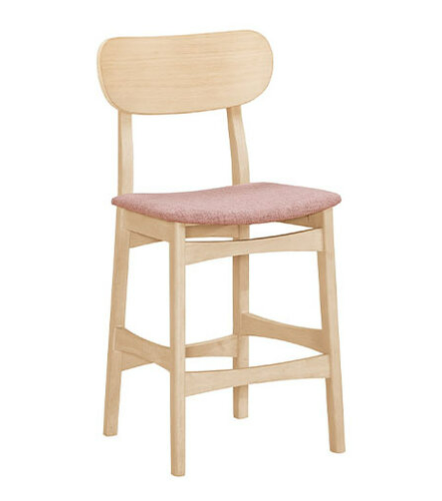 A1881-9 菲比婭吧椅 布 實木 洗白色 坐高59.5公分