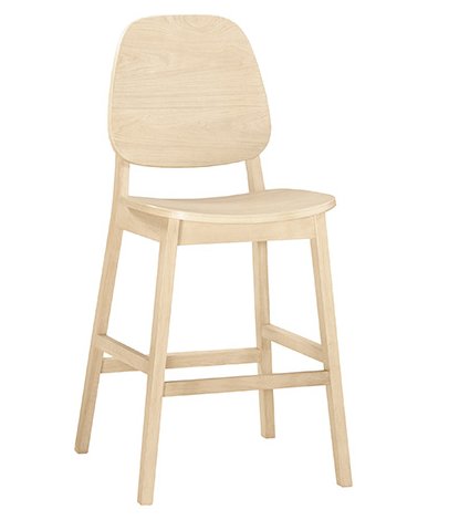 A1822-6 克莉絲吧椅 板 實木 洗白色 坐高59.5公分