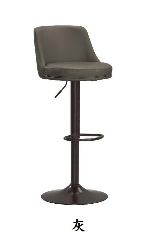 A1888-2 艾德嘉升降吧椅 灰色皮 坐高61~82cm