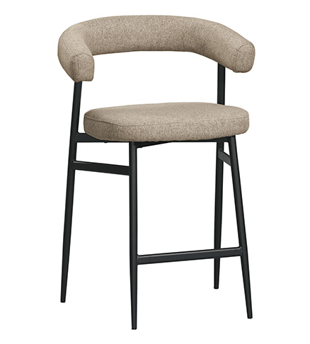 A1884-4 華倫吧椅 中 駝色布 坐高65公分