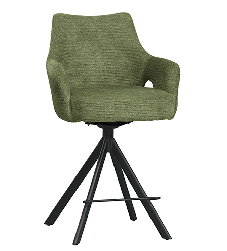 A1884-3 強尼吧椅 中 綠色布 坐高66.5公分  ⊙可180度旋轉