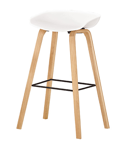 A1886-6 伊絲吧椅 高白 實木 坐高73.5公分