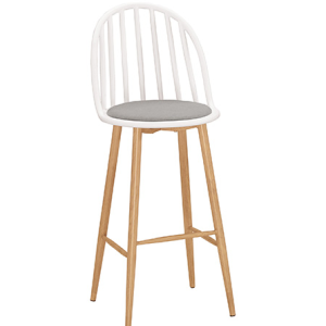 A1886-3 伊蒂絲造型吧椅 白 中 五金腳 坐高67公分