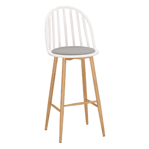 A1886-1伊蒂絲造型吧椅 高 白 五金腳   坐高76.5公分