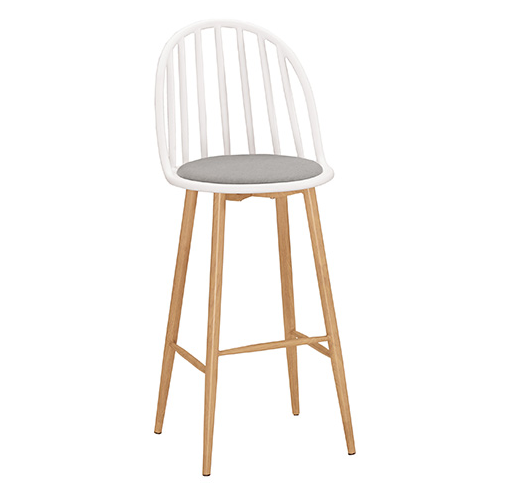 A1886-1伊蒂絲造型吧椅 高 白 五金腳   坐高76.5公分