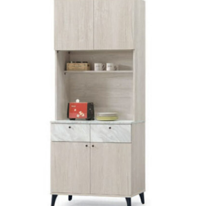 E378-2 白橡色2.6尺餐櫃 全組 木心板